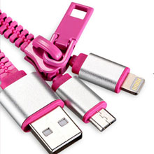 zipper cable 2in1 for i5/i6 and samsung